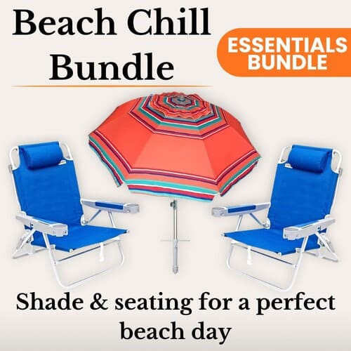 Beach Umbrella + 2 Beach Chairs Bundle rental in Delaware