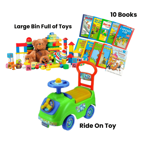 Large Bin Full of Toys, 10 Books, and Ride On Toy rental in San Antonio
