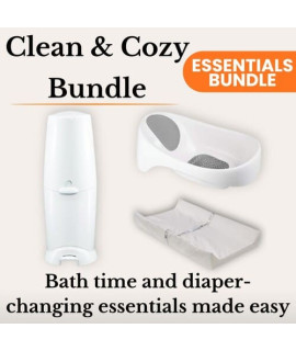 Baby Bathtub + Diaper Pail + Changing Pad Bundle