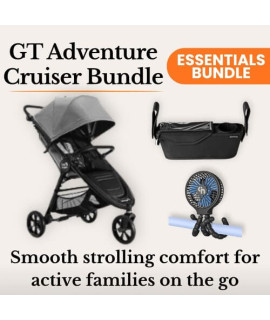 Baby Jogger GT Stroller + Parent Console + Stroller Fan Bundle