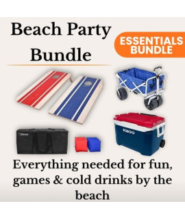 Cornhole Set + Beach Wagon + Cooler Bundle