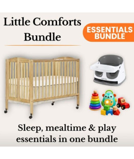 Full-Size Crib + Booster Seat + Toy Bundle