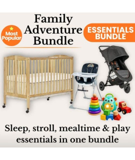 Full-Size Crib + Stroller + High Chair + Toy Bundle