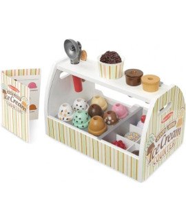 Wooden Scoop and Serve Ice Cream Counter