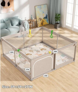 Mloong Baby Playpen with Mat