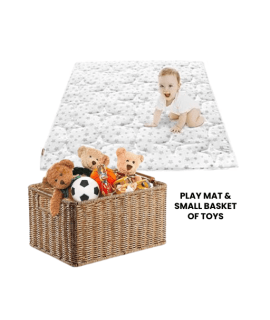Play Mat and Small Basket of Toys