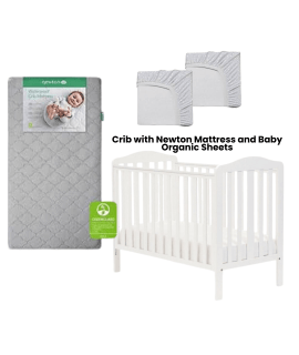 Crib with Newton Mattress and Organic Sheets