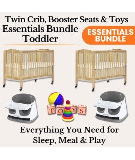 Twin Crib, Booster Seats & Toy Bundle