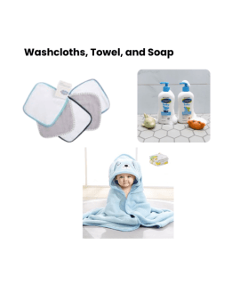 Baby Washclothes, Towel, and Soap Package
