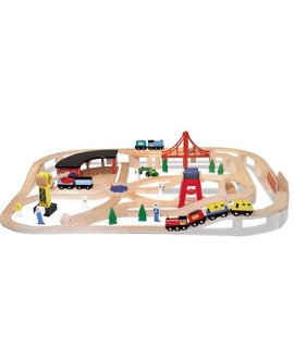 Wooden Railroad Set - 132 pcs. 