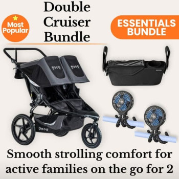 Bob Double Stroller + Parent Console + 2 Stroller Fans